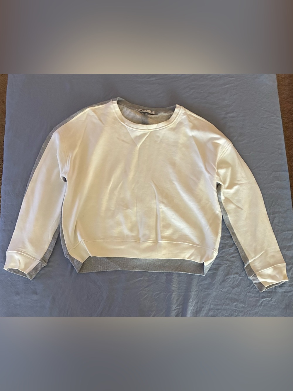 Zara Cream Crewneck Sweater with Gray Back